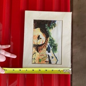 Beautiful embroidered textile art water scene, wall hanging, picture